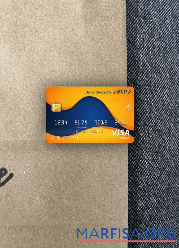 Printable Peru Banco de Credito del Peru (BCP) bank visa electron card photolook front example